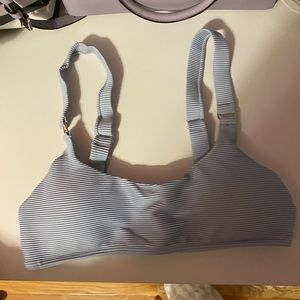 Blue ribbed bikini set